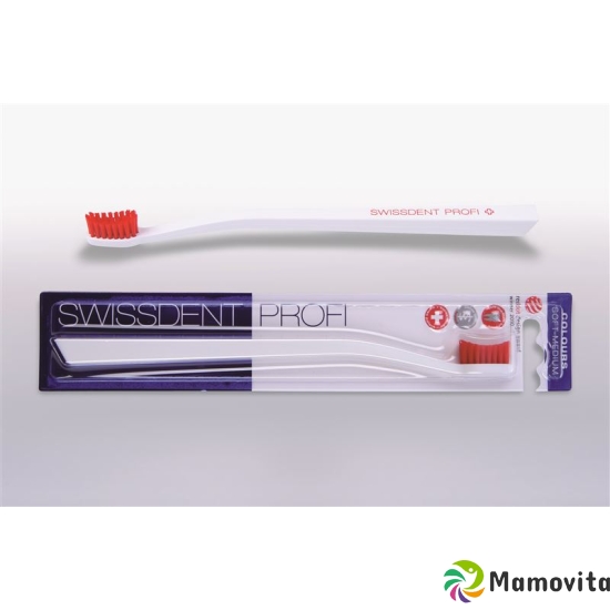 Swissdent Colors white toothbrush / red soft-medium buy online