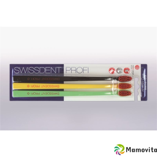 Swissdent Colors Toothbrush Trio black yellow green soft-medium buy online