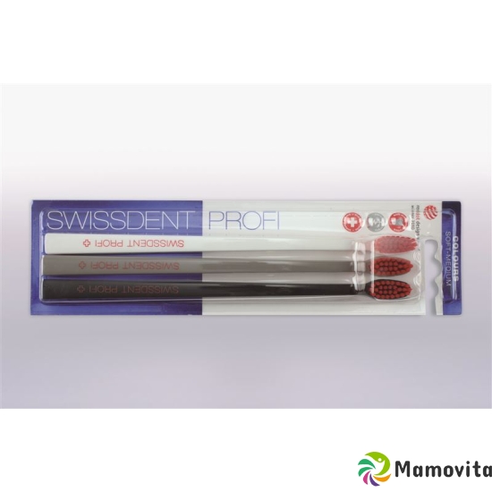 Swissdent Colors Toothbrush Trio white gray black soft-medium buy online