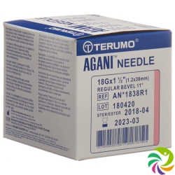 Terumo Agani disposable cannula 18G 1.2x38mm pink 100 pcs