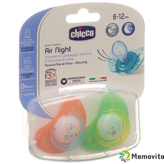 Chicco Physiological Silicone Soother GLOWING medium 6-16m CASE IT / DE / FR 2 pcs buy online