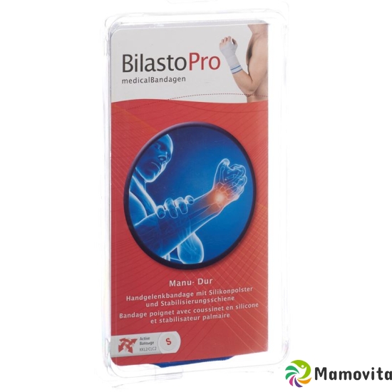 Bilasto Pro Manu major Handgelenkbandage S left gray with rail silicon pads Velcro buy online