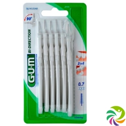 GUM SUNSTAR Bi-Direction ISO 1 0.7mm conic white 6 pcs