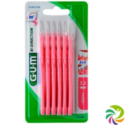 GUM SUNSTAR Bi-Direction ISO 1 1.2mm conic pink 6 pieces