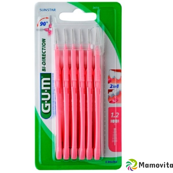 GUM SUNSTAR Bi-Direction ISO 1 1.2mm conic pink 6 pieces buy online