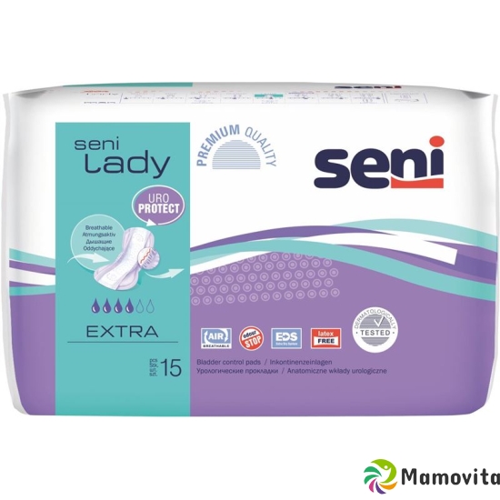 Seni Lady Extra incontinence pads with adhesive strips breathable purple 15 pcs buy online