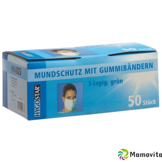 Hygostar Mundschutz Pp-Vlies 3lg Gummi Grün 50 Stück buy online