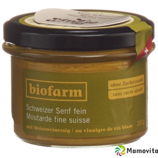 Biofarm Senf Fein Knospe Ch Glas 200g buy online