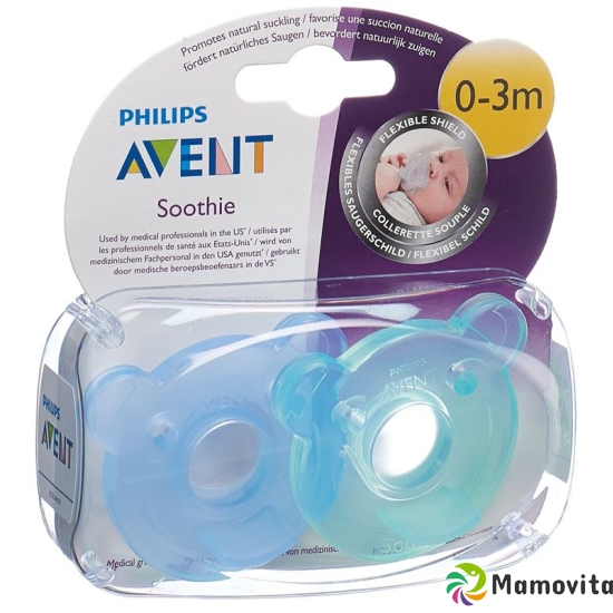 Avent Philips Soothie Nuggi blue / green 0-3 months 2 pcs buy online