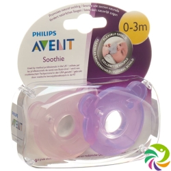 Avent Philips Soothie pacifier pink / purple 0-3 months 2 pcs