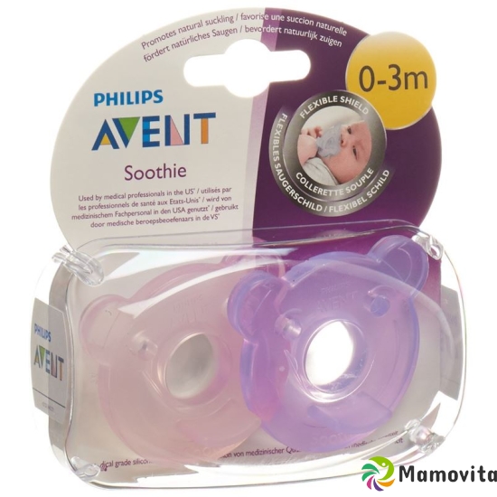 Avent Philips Soothie pacifier pink / purple 0-3 months 2 pcs buy online