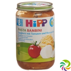 Hipp Pasta Bambini spaghetti with tomato and mozzarella eight months 220 g