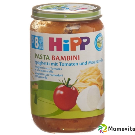 Hipp Pasta Bambini spaghetti with tomato and mozzarella eight months 220 g buy online