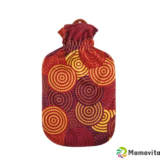 SINGER hot water bottle 2l of natural rubber with fleece cover orange circles buy online