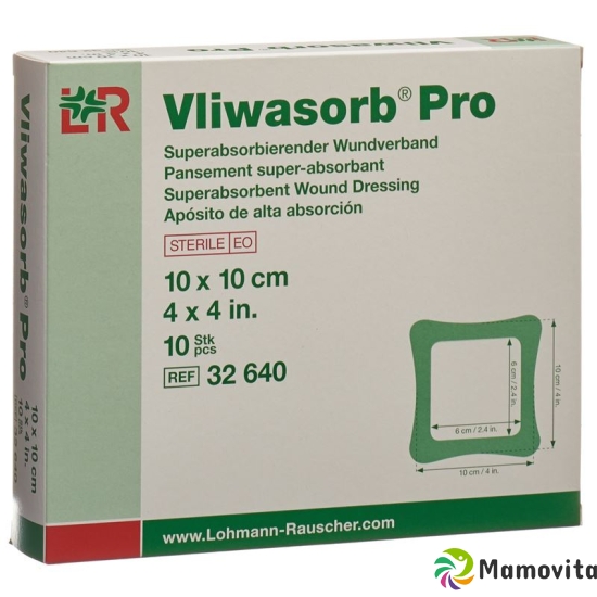 Vliwasorb Pro Wundverband 10x10cm 10 Stück buy online