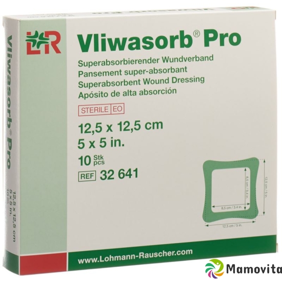 Vliwasorb Pro Wundverband 12.5x12.5cm 10 Stück buy online