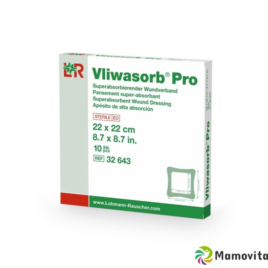 Vliwasorb Pro Wundverband 22x22cm 10 Stück buy online