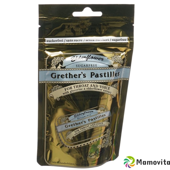 Grethers Elderflower Pastillen ohne Zucker Refill Beutel 100g buy online