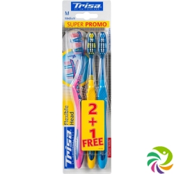 Trisa Flexible Head Zahnbürste Trio Medium 3 Stück