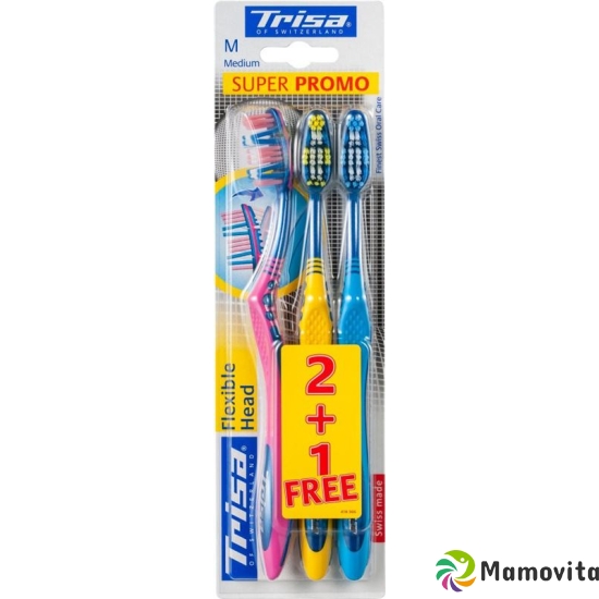 Trisa Flexible Head Zahnbürste Trio Medium 3 Stück buy online