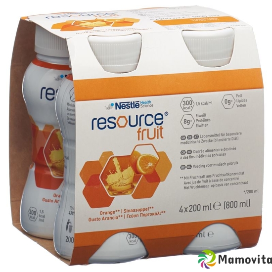 Resource Fruit Drink Orange 4x 200ml buy online