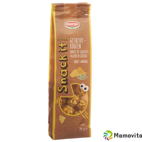 Morga Snack It Getreidekugeln Curry-Anana Bio 35g buy online