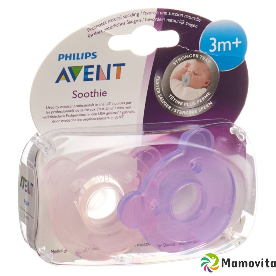 Avent Philips Soothie Nuggi Pink/viole 3-6m 2 Stück buy online