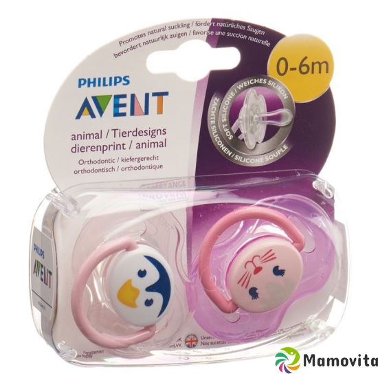 Avent Philips Beruhigungssaug Tiermotiv 0-6 Monate Girl 2 Stück buy online