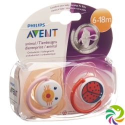 Avent Philips Beruhigungssauger Tiermotiv 6-18 Monate Girl 2 Stück