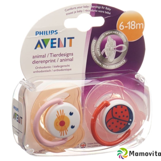 Avent Philips Beruhigungssauger Tiermotiv 6-18 Monate Girl 2 Stück buy online