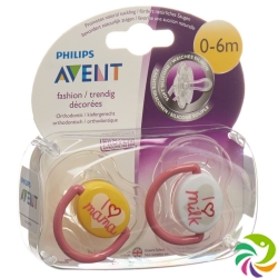 Avent Philips Beruhigungssauger I love Mama und I love Milk 0-6 Monate Girl 2 Stück