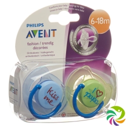 Avent Philips Beruhigungssauger I love Papa und Kiss me 6-18 Monate Boy 2 Stück