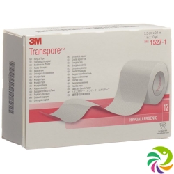 3M Transpore Rollenpfl 25mmx9.14m Trans (n) 12 Stück