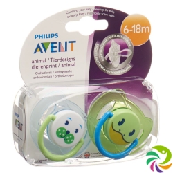 Avent Philips Beruhigungssauger Tiermotiv 6-18 Monate Boy 2 Stück