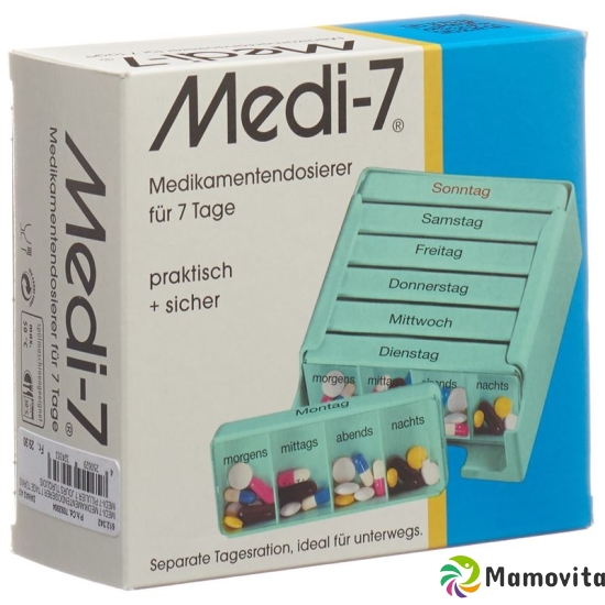 Sahag Medi-7 Medidosierer 7 Tag 4 Faecher Türkis buy online