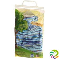 Sänger Hot-water bottle 2L plush cover stripes blue