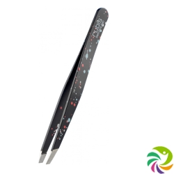 Rubis Tweezers Actionpainting Slanted Black Inox