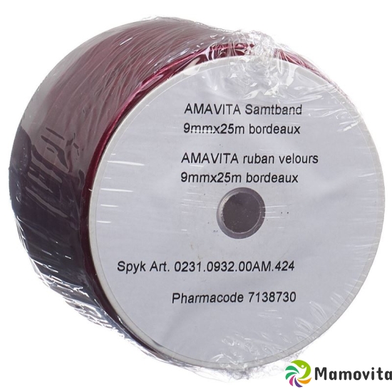 Amavita Samtband 9mmx25m Bordeaux Rolle buy online