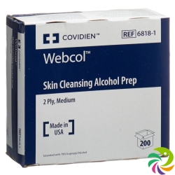 Webcol (pi) Alkoholtupfer 3.3x3.1cm Steril 200 Stück