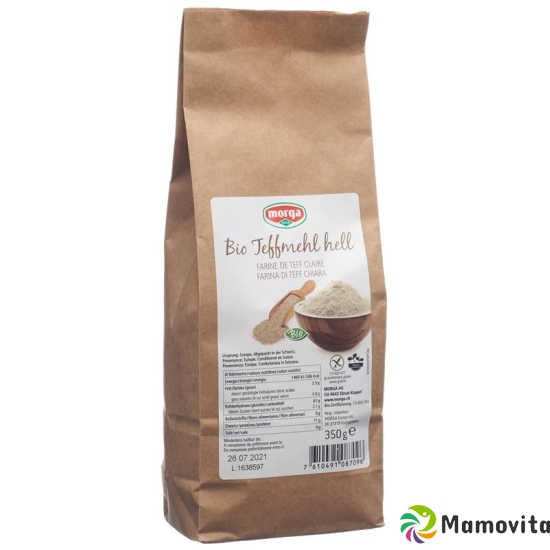 Morga Teffmehl Hell Bio Glutenfrei 350g buy online