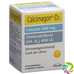 Calcimagon D3 Zitron (o Aspartam) Dose 20 Stück