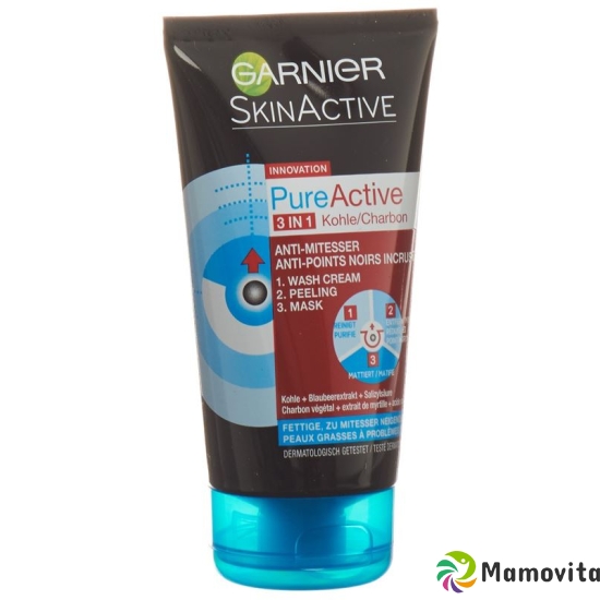 Garnier Skin Active 3in1 Charcoal Tube 150ml buy online