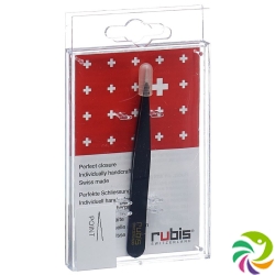 Rubis tweezers pointed black inox