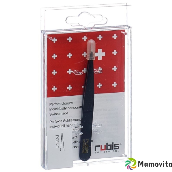 Rubis tweezers pointed black inox buy online