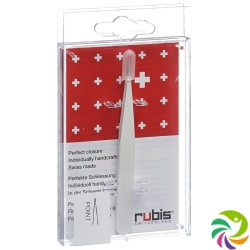 Rubis tweezers pointed white inox