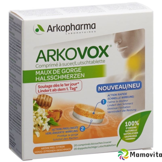 Arkovox Lutschtabletten 2-phasen Honig-Zitronen 20 Stück buy online