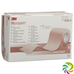 3M Micropore Vlies Heftpflaster ohne Dispenser 50mm x 9.14m weiss 6 Stück