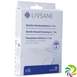 Livsane Steriler Wundverband 6x7cm 10 Stück