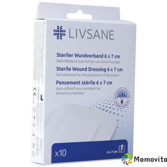 Livsane Steriler Wundverband 6x7cm 10 Stück buy online