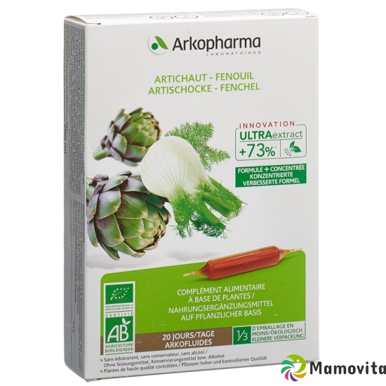 Arkofluide Artischocke-Fenchel Bio 20 Ampullen 10ml buy online